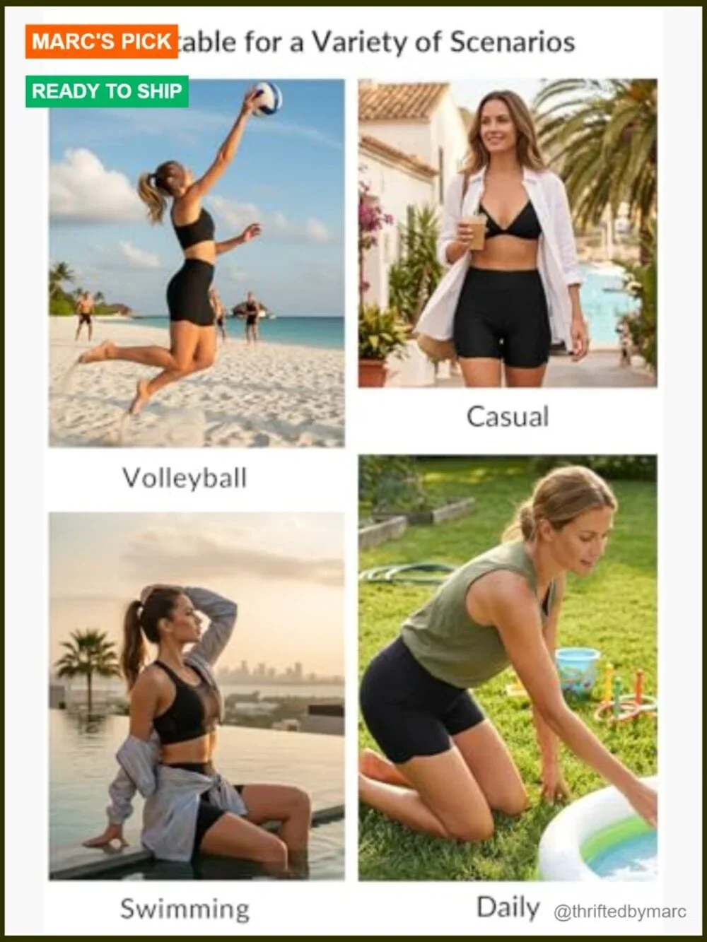 High Waisted Swim Shorts Tummy Control Bathing Suit Bottom Boy Shorts Plus Size